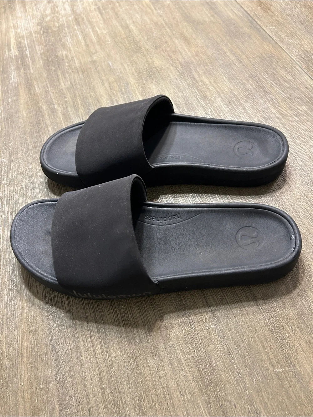 Lululemon Black Slide Black Sandals, Size 11, Gently Used.